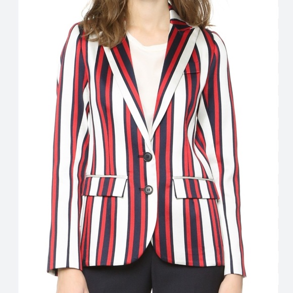 Smythe Jackets & Blazers - Smythe Red White and Blue Striped Blazer Size 10